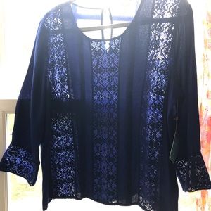 Meadow Rue royal blue blouse from Anthropologie